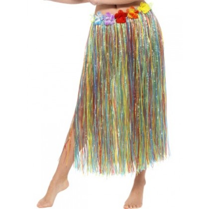 Havajietiškas sijonas su gėlėmis margas